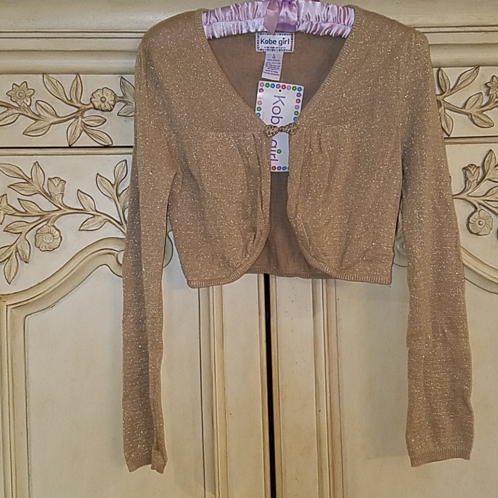 Kobe Girl gold  bolero sweater sz L
